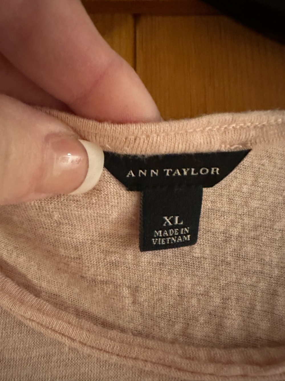Ann Taylor Blush Pink Lightweight Knit Pullover-washed not dried